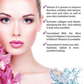 Crema suero facial antienvejecimiento retinol vitamina A 2,5% retroceder el reloj