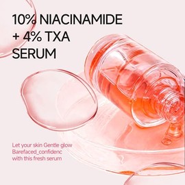 Niacinamida 10% + TXA 4% Suero: Ácido hialurónico Tranexámico Suero Facial para Refinar Manchas Oscuras Anti-Envejecimiento Enrojecimiento Radiante Co