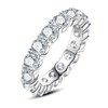 Gobaalele 14K White Gold Plated Cubic Zirconia Eternity Ring |