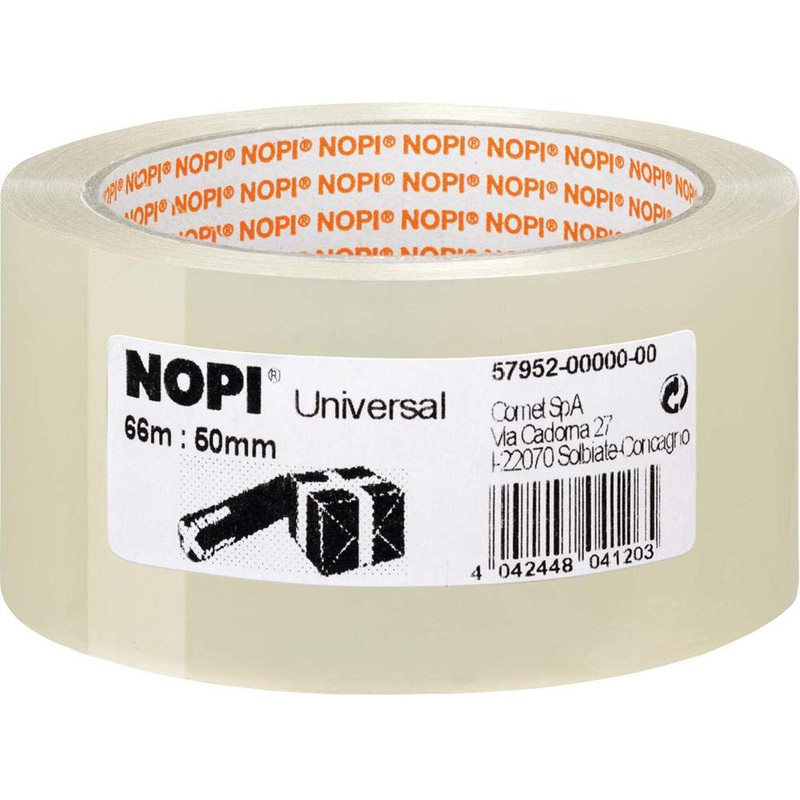 Nopi® Universal Packaging Tape, Polypropylene, 50 mm x 66 m