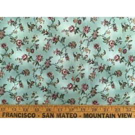 Southseaimports Vintage Cotton Quilt Fabric "Versailles" Floral Cheri L. Strole  by 1/2 Yard