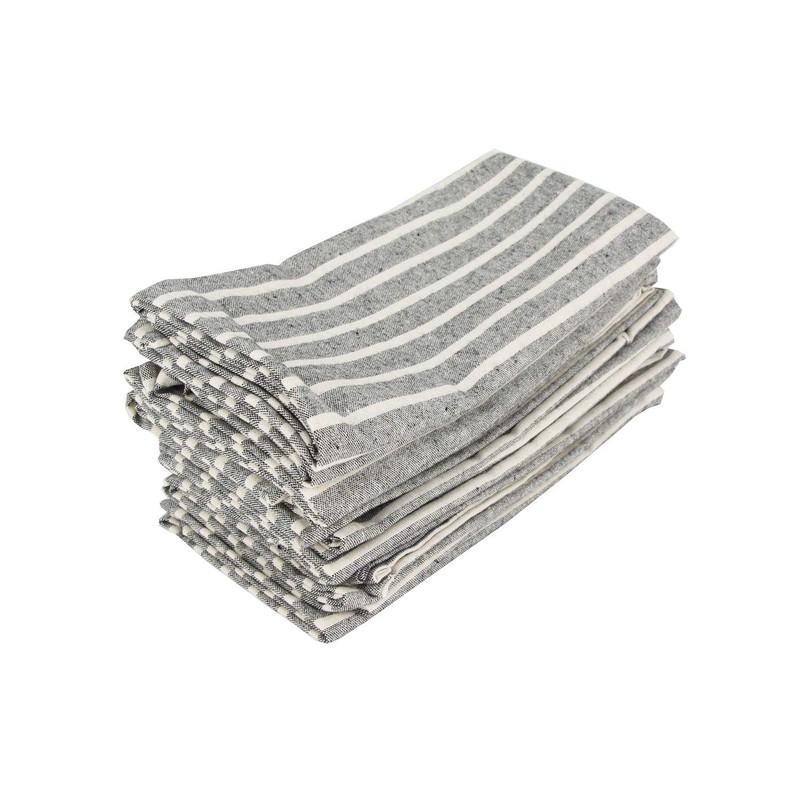 INFEI Broad Striped Cotton Blended Dinner Cloth Napkins - Set