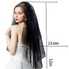 AOREAS Black Lace Veil Bridal Wedding Veils Creative Cathedral Tulle