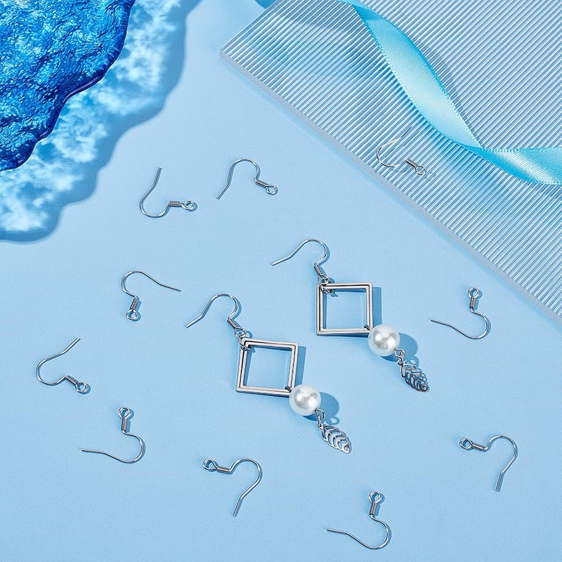 UNICRAFTALE 300Pcs Fish Hook Earring Hooks Findings 316 Surgical Stainless