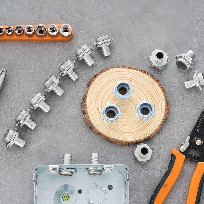 Relaxweex 50 Pack 3/8" Flex Screw-in Connector Metal-clad Cable Connectors