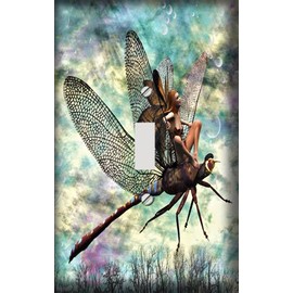 Fairy on a Dragonfly Switchplate - Switch Plate Cover