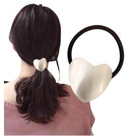 Herbeluemily Hair Rubber Hair Accessories, Antique Gold, Heart, Silver, Flat
