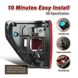 ZSBMP Tail Lights Compatible With 2021 2022 2023 Ford F150 F-150 XLT Tremor Halogen W/Blind Spot Rear Light (Right Passenger Side)