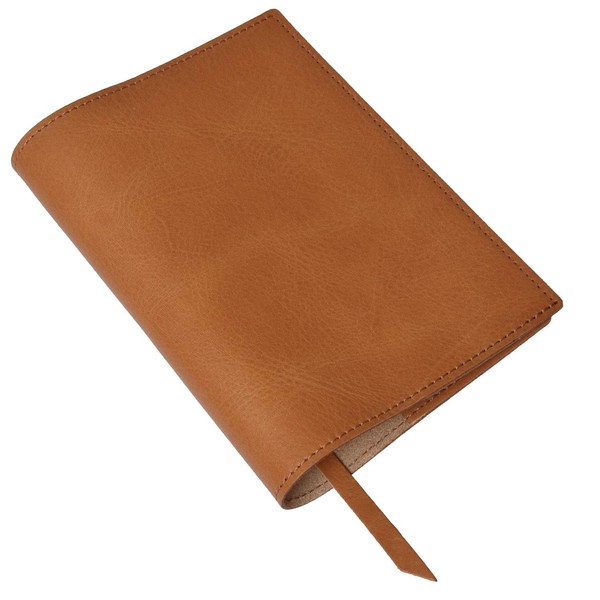 [aso] Himeji Leather Genuine Leather Book Cover, Made in Japan, Bookmark Included, Paperback Book Cover, Notebook Cover A6 ZE-V158 (Camel, No Name)