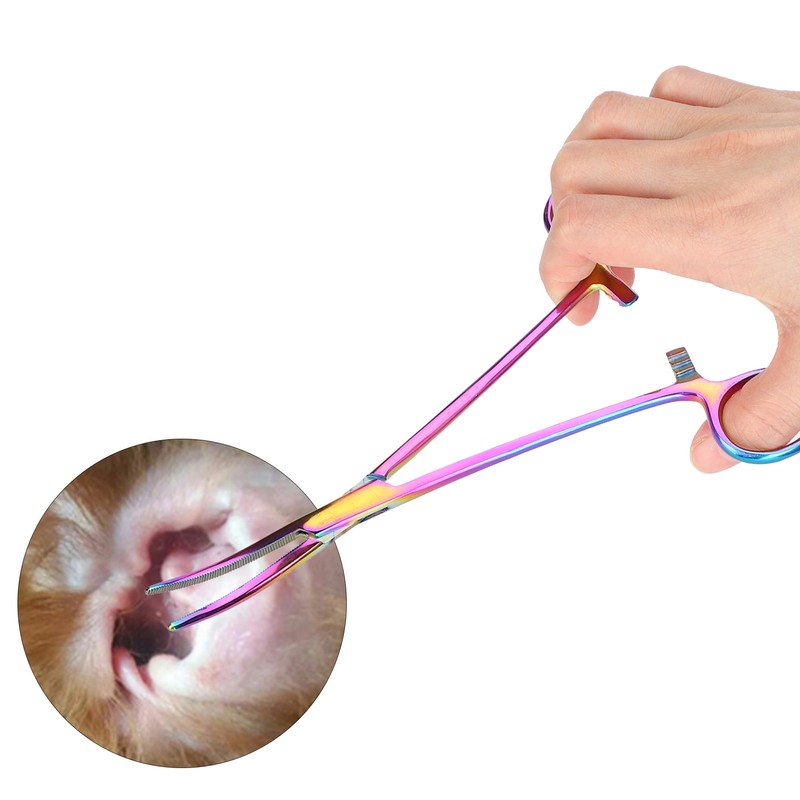 18cm Elbow Pet Pull Ear Hair Hemostat Plucking Pliers Cleaning