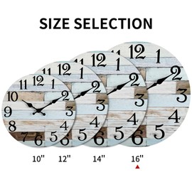KECYET Wall Clock - 16 Inch Large Silent Non-Ticking Wall Clocks Battery Operated Coastal Country Style Decorative for Living Room, Kitchen, Home,Bathroom, Bedroom, Laundry Room