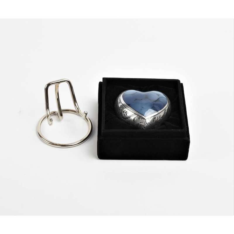 UrnsWithLove Mini Keepsake Urn For Token Ashes Beautiful Blue And