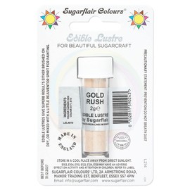 Sugarflair Gold Rush Edible Lustre Dust, Add a Lustrous Shine to Cakes or Decorations. Brush On or Add Rejuvenator to Create Eye-Catching Edible Paint, Gives Shine to Your Bakes - 2g (Pack of 5)
