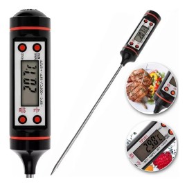 Termometro Digital Cocina Carne Reposteria Comida Negro                                                                                               