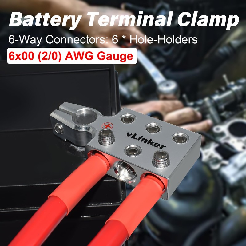 VGATE vLinker 6x00 (2/0) AWG Gauge Lead-Acid Battery Terminals Clamp,