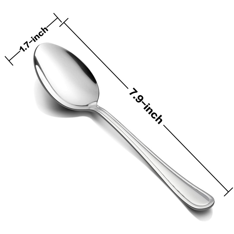 Dinner Spoons Set of 12, E-far 7.9 Inch Stainless Steel