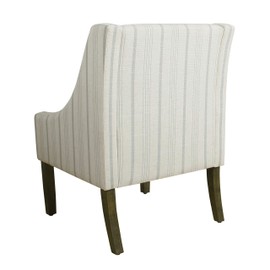 HomePop Modern Swoop Arm Accent Chair, Dove Grey Stripes