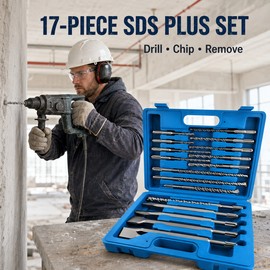 17-Piece SDS Plus Drill Bit and Chisel Set for Masonry