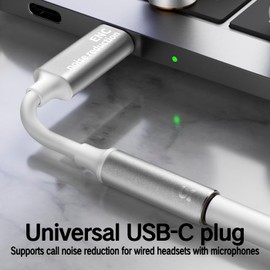 Call Noise Cancellation-USB C to 3.5mm Headphones Adapter,HIFI DAC Audio
