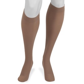 Juzo Dynamic Varin 3511 Knee-High 20-30mmhg Silicone Top Band Closed Toe Sock, Beige, 4 (IV) Petite