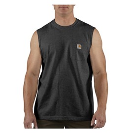 Carhartt Men's Workwear Pocket Sleeveless Midweight T-Shirt Relaxed Fit,Black,Large
