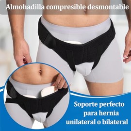 Faja para Hernia Inguinal Hombre Ajustable, Soporte para Hernia Bilateral con Almohadillas de Compresión Extraíbles, Ligero y Transpirable para Hombres y Mujeres