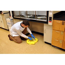 NPS S2-30 Spilfyter Premium Hazmat Sorbent Sock, 4' Length x 3" Width, Yellow (Box of 15)