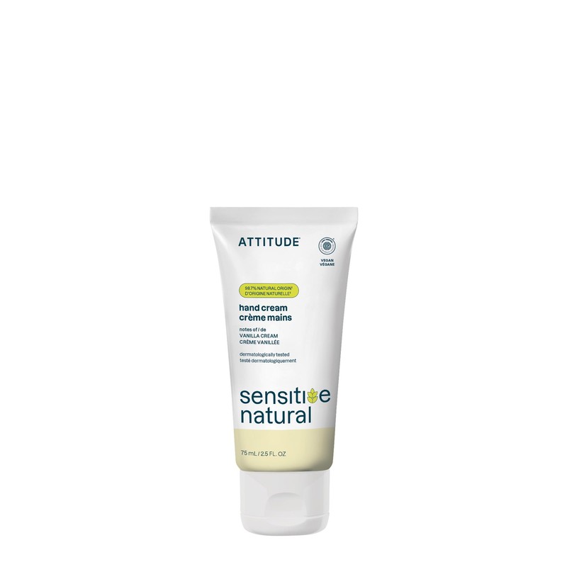 ATTITUDE Hand Cream for Sensitive Skin with Oat, EWG Verified,