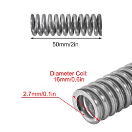 GUNGY Compression Spring Stainless Steel Spring Compression Springs 50 mm Wire Diameter 2.7 mm Outer Diameter 16 mm Length 50 mm Maximum Spring Force 25 kg Pack of 4