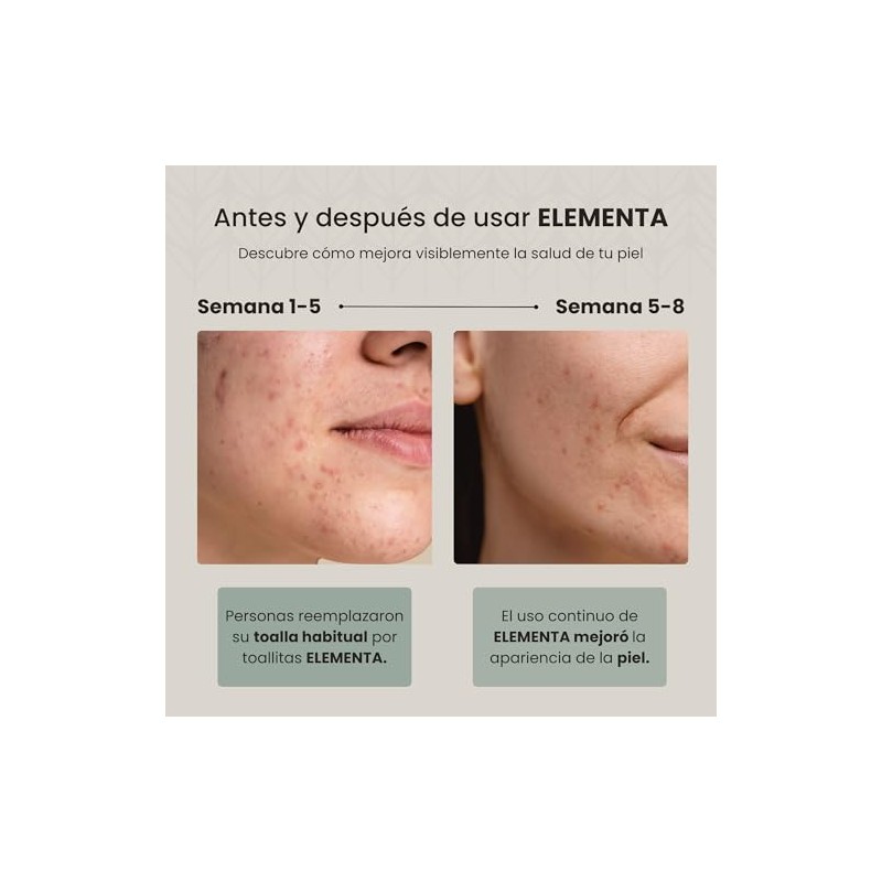 Elementa Toallas Faciales Secas Extra Grandes Desechables (Rostro Limpio y