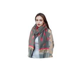Sumato Scarf for Women Fall Winter Shawl Wraps Long Women Scarves Warm Soft Cashmere Feel Classic Cat Style Dark Gray