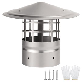 Cone Top Chimney Cap,4 Inch Round Roof Rain Chimney Cover,Wood Stove Pipe Rain Cap Fireplace Exhaust Roof Vent Cover Guard for Outside,304 Stainless Steel Just Easy Push,Maximize Airflow Better Vent