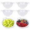 4 Pack Small Colander for Kitchen White Mini Plastic Strainer