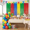 Party Foil Fringe Curtains 2 Pack Metallic Tinsel Backdrop for