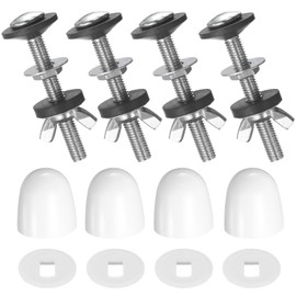 uxcell 2 Set Toilet Tank Bolts 304 Stainless Steel Toilet Tank Bolt Kit with Stainless Steel Washers, Rubber Washers and Extra Long Nut Screws