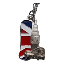 London Letter I Keychain - Metal Keyring with UK Symbols