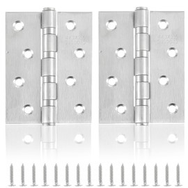 CDDCWZ Pack of 2 Hinges Stainless Steel Door Hinge 100 x 76 x 13 mm Large Heavy Duty Door Hinge with 8 Holes for Door Window Cabinet Animal House