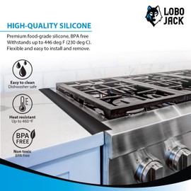 Kitchen Stove Silicone Gap Covers - Heat Resistant, 21 Inches, Black (2 Pack)