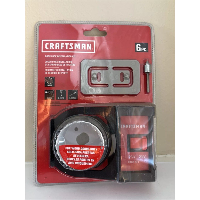 Craftsman 6 pc. Door Lock Installation Kit for Wood Doors