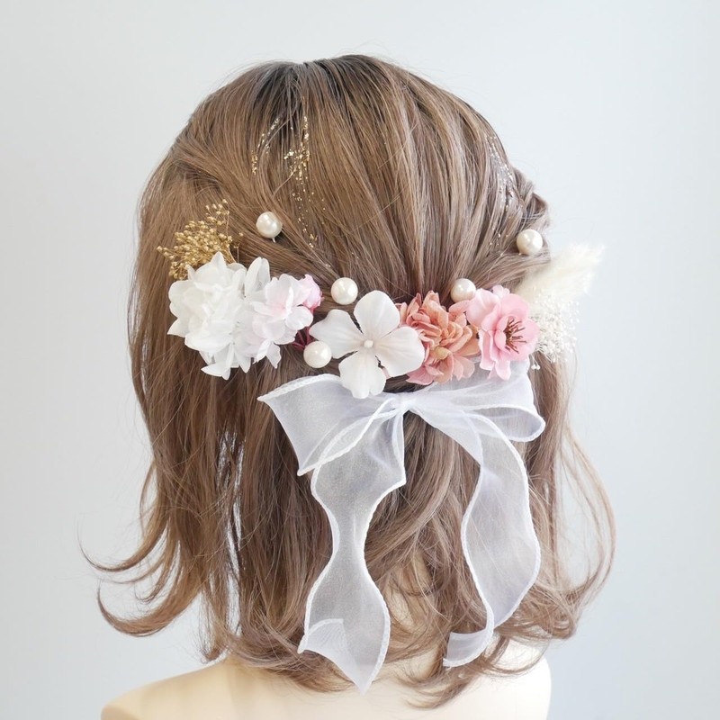 Lomeri O10 Organza Ribbon Hair Ornament (3 Colors) (White)