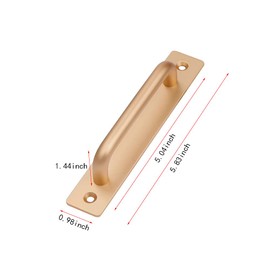 Wwxuanke Set of 3 Aluminum Alloy Handles, Non-Perforated Handles, Window Wooden Doors, Balcony Barn Door Handles (Golden)