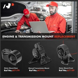 A-Premium Engine Motor Mount and Transmission Mount Kit Compatible with Kia Spectra 2004-2009, Spectra5 2005-2009, 2.0L, Manual Transmission, 3-PC Set, Replace# 219102F010, 218302F000