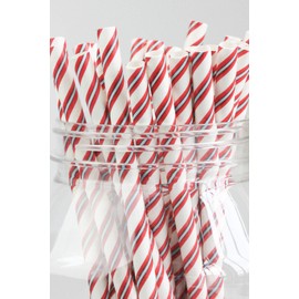Emartbuy Pack of 500 pcs Paper Straws Disposable Paper Drinking Straws - Red Blue White Stripes
