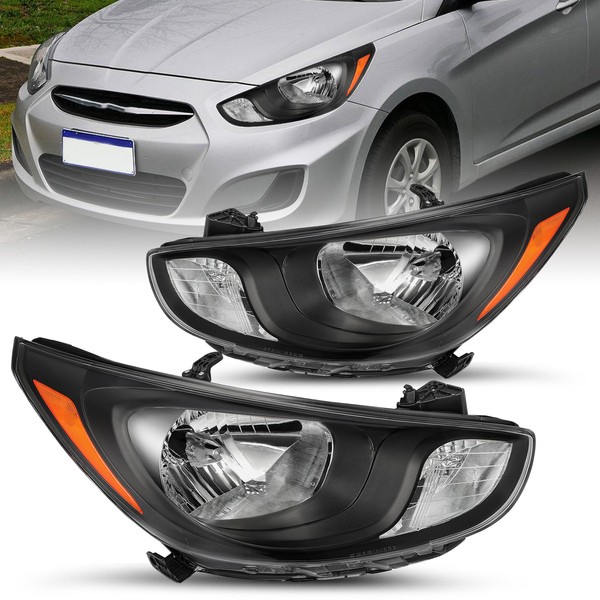 JSBOYAT Headlight for 2012 2013 2014 Hyundai Accent (5 Pin),