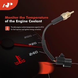 A-Premium Coolant Temperature Sensor Compatible with Dodge H100 Van 2012-2013 Verna Hyundai Accent 2001-2005 L4 1.6L 2.4L Petrol