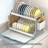 HOISIMDY Dish Drying Rack 2 Tier Countertop Dish Draining Rack