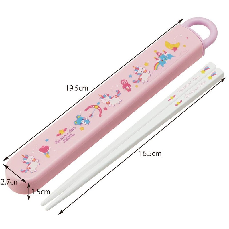 Skater ABS2AM Children's Chopsticks and Chopsticks Case Set, Unicorn, Made