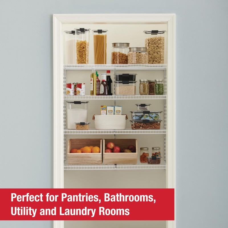 Rubbermaid 36" Pantry Organization Shelf System Direct Wall Mount 4