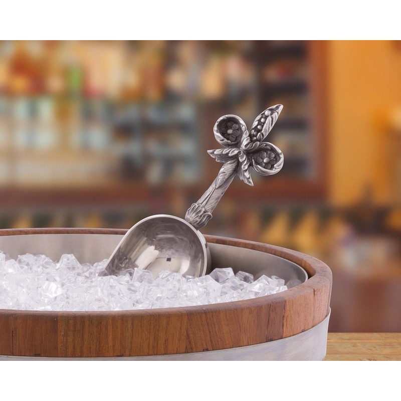 Vagabond House Stainless Steel Ice/Utility Scoop with Solid Pewter Fleur