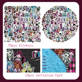 XNAUVOI Monster Birthday Party Invitation, Cartoon Stickers, Children's Birthday Party Invitations